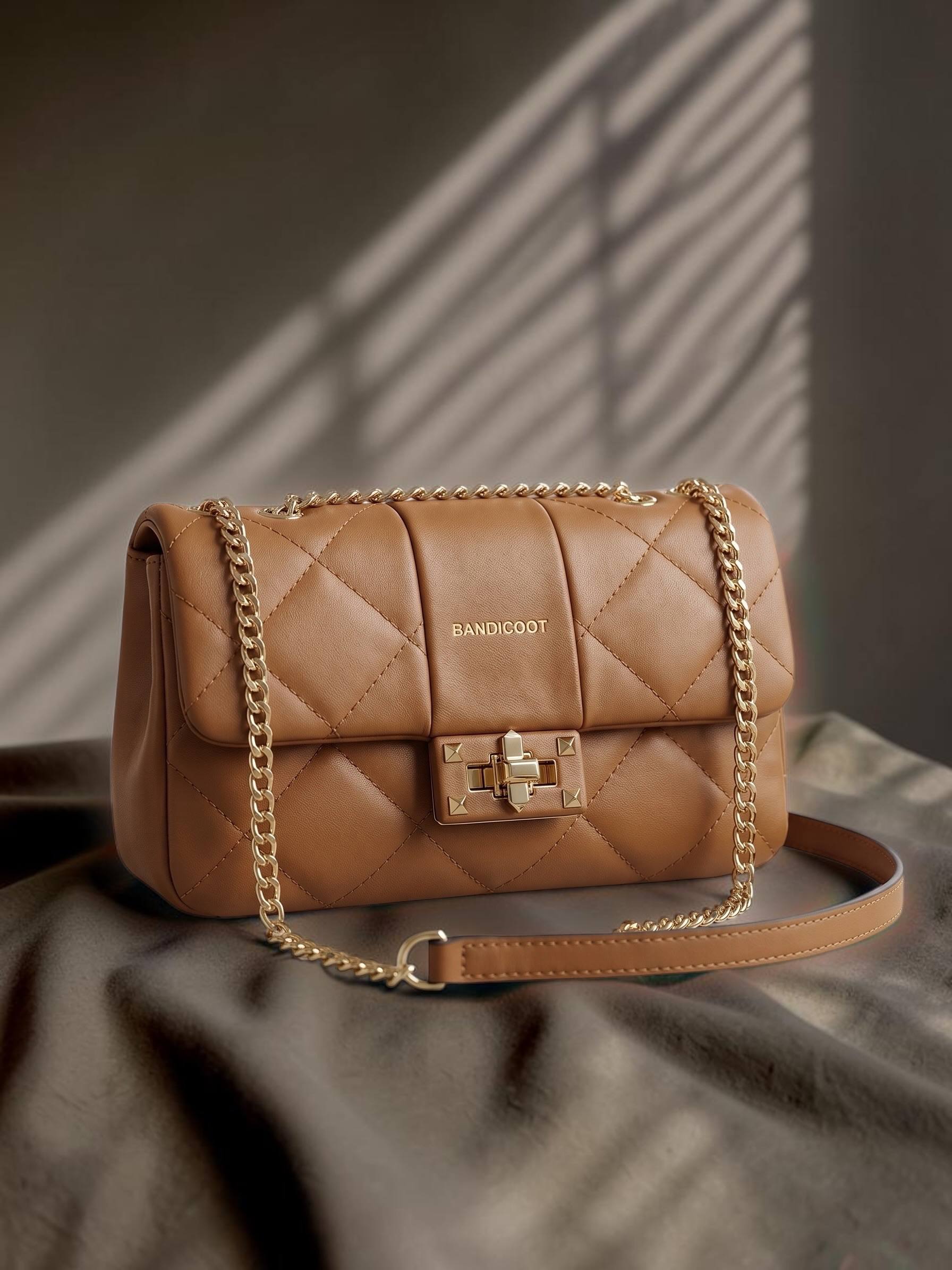 Ladies Designer Brown Crossbody Bag