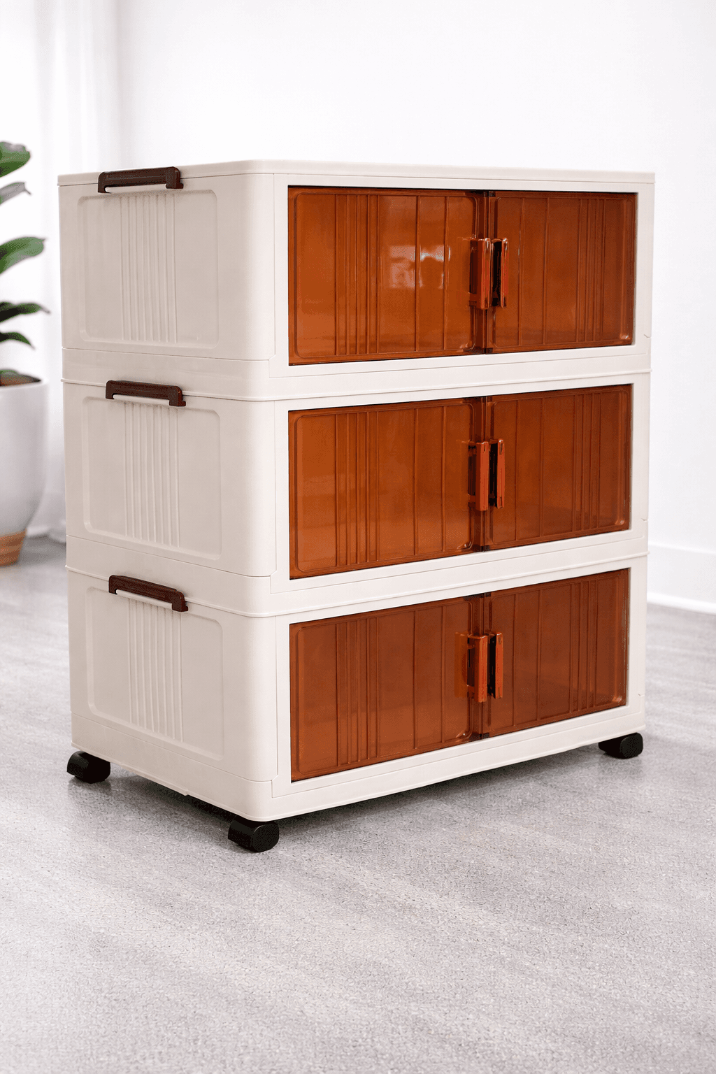 3 Layer Storage Cabinet Brown White