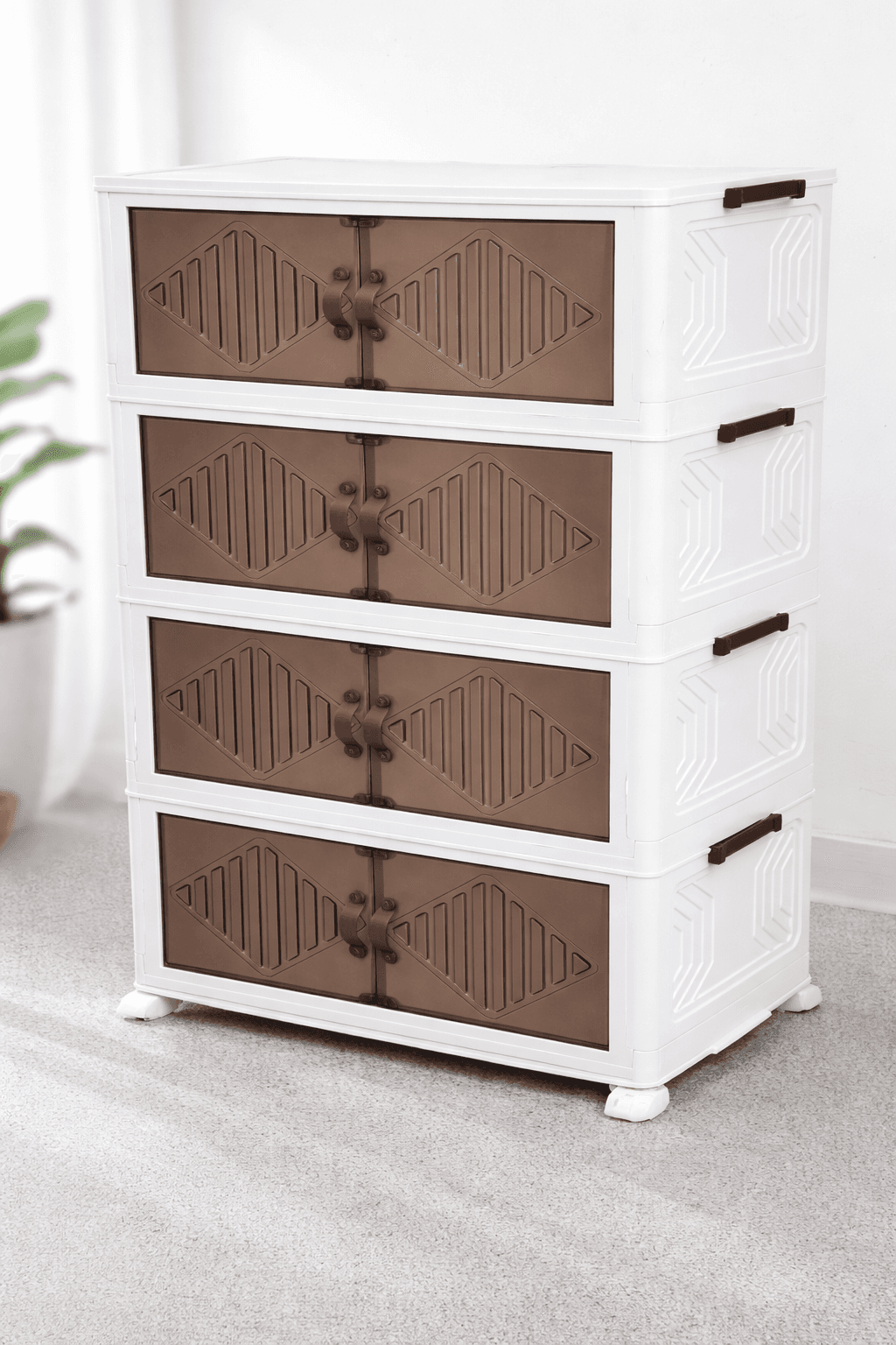 4 Layer Storage Cabinet Brown Door